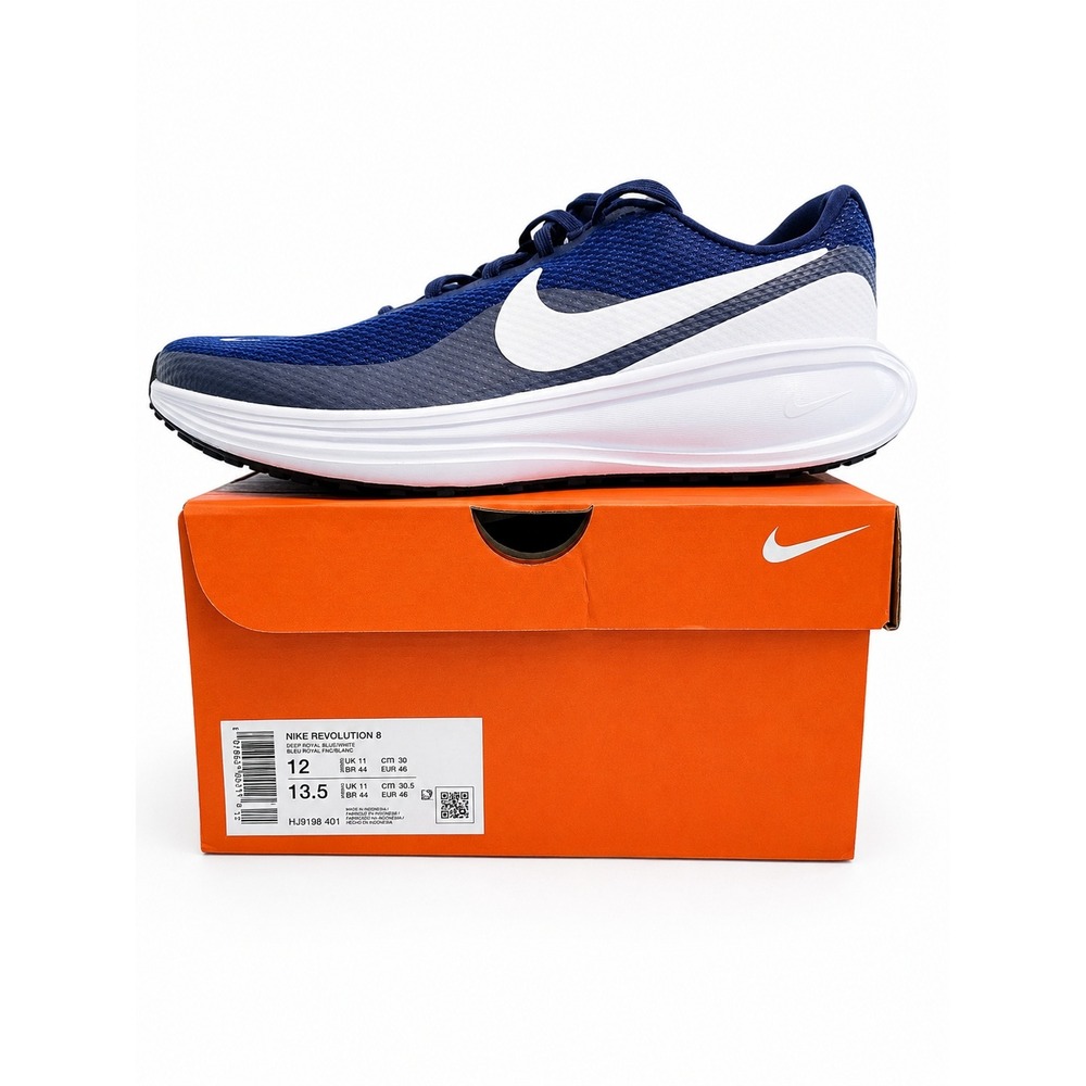 Nike Revolution 8 Running Shoes Deep Royal Blue White Men's Size 12